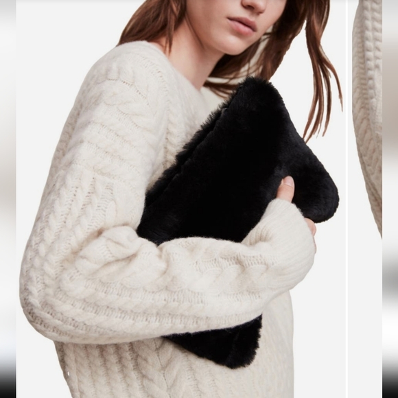 All Saints Bettina Shearling Clutch New With Tags